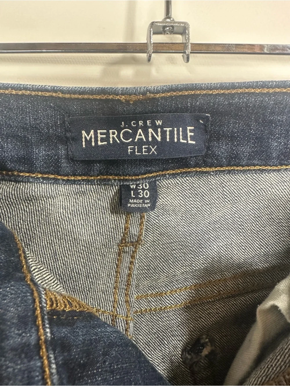 J.Crew Mercantile Flex Jeans Mens 30x30 Dark Wash Stretch Denim Blue
